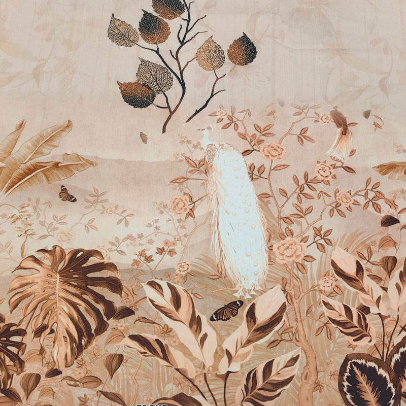 Kurta Fabric ManTire Designer PV Printed Colour Light Peach