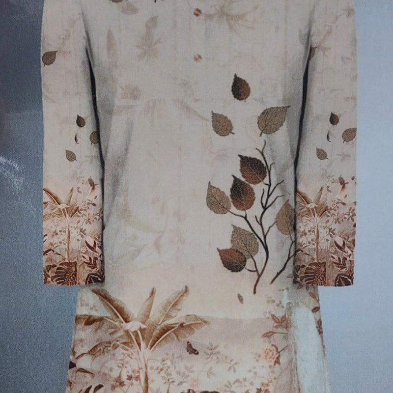Kurta Fabric ManTire Designer PV Printed Colour Light Peach