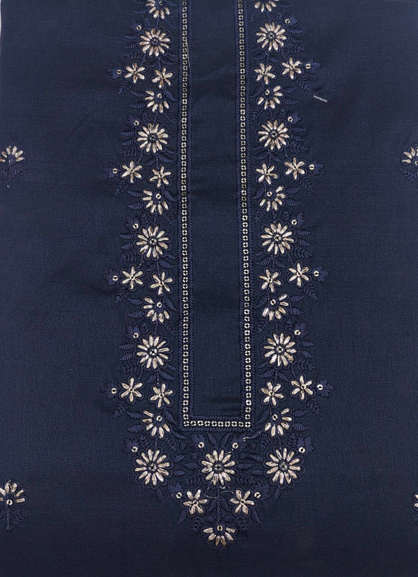 Kurta Pajma Fabric ManTire Designer Silk Embroidery Colour Dark Blue