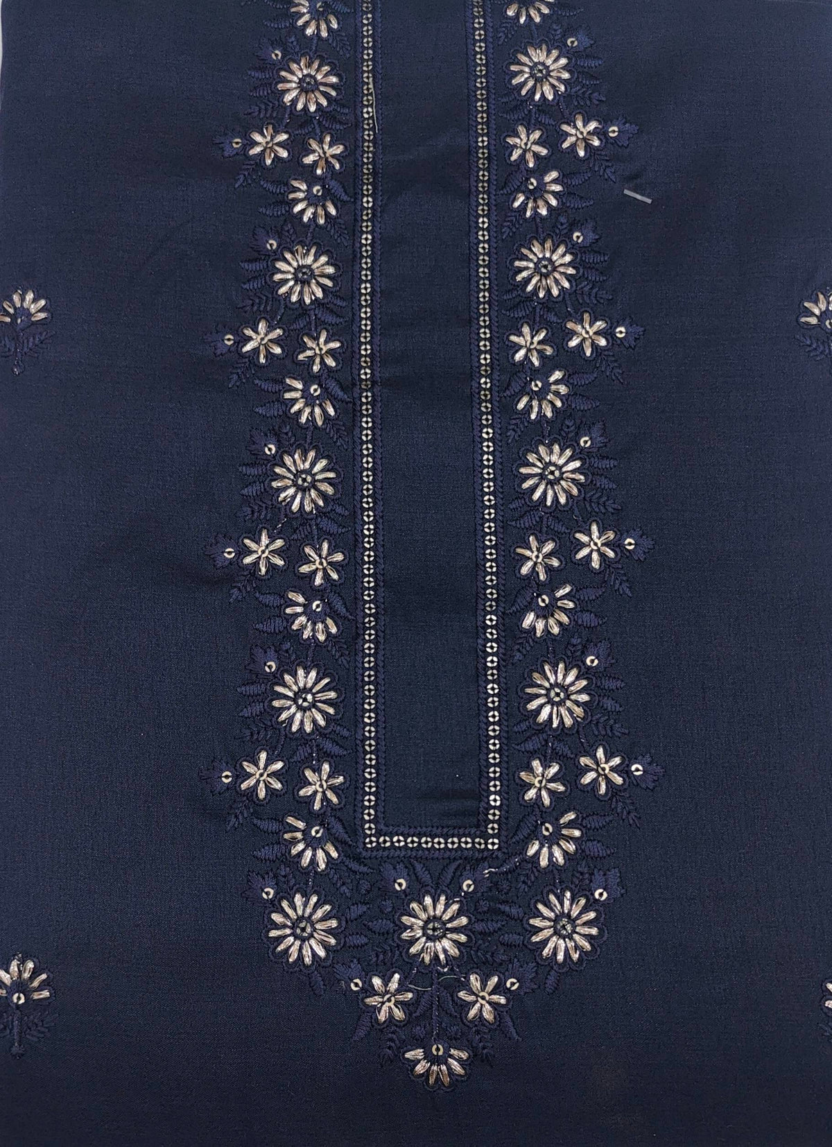 Kurta Pajma Fabric ManTire Designer Silk Embroidery Colour Dark Blue