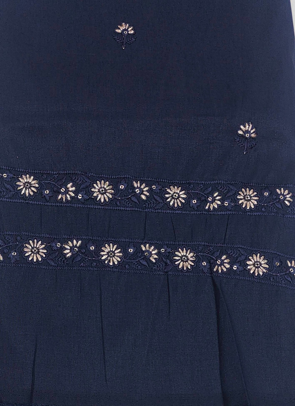 Kurta Pajma Fabric ManTire Designer Silk Embroidery Colour Dark Blue