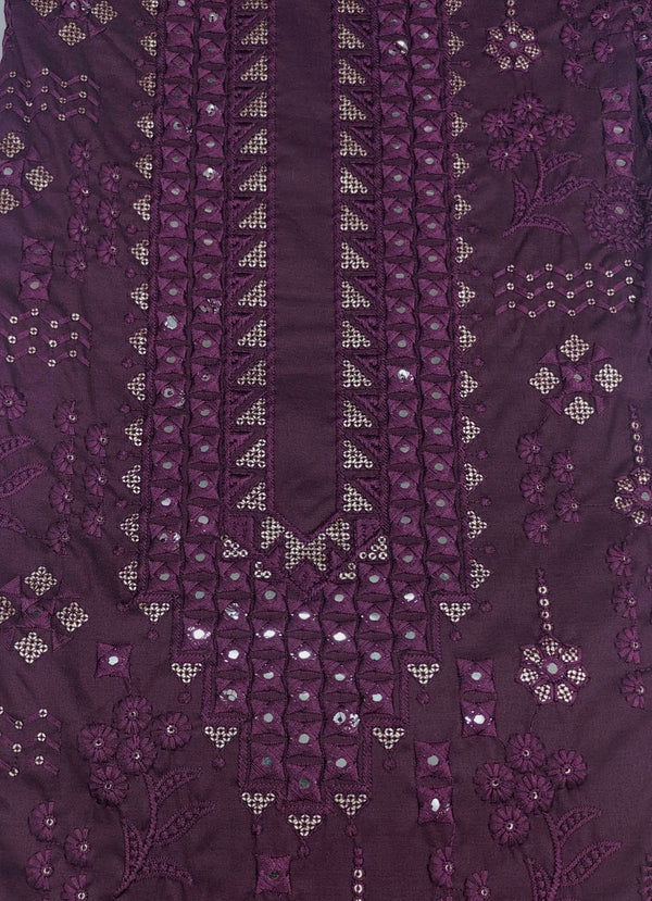 Kurta Pajma Fabric ManTire Designer Silk Embroidery Colour Raisin Purple