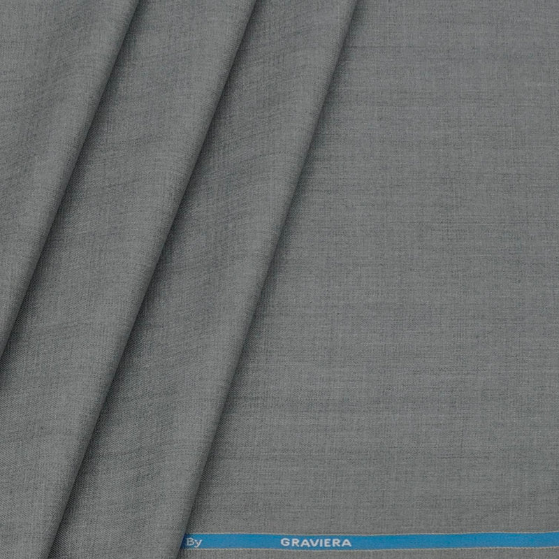 Trouser Faric Graviera Polyester Viscose Self Check Colour Silver Grey