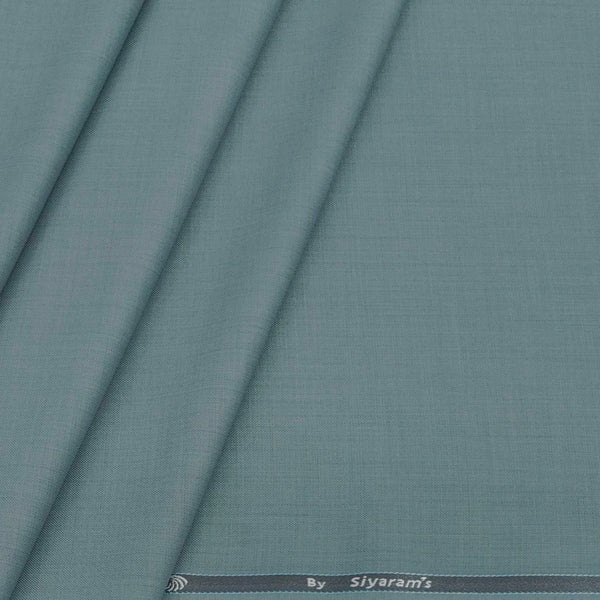 Trouser Fabric Siyaram Poly Viscose Slub Color River Blue