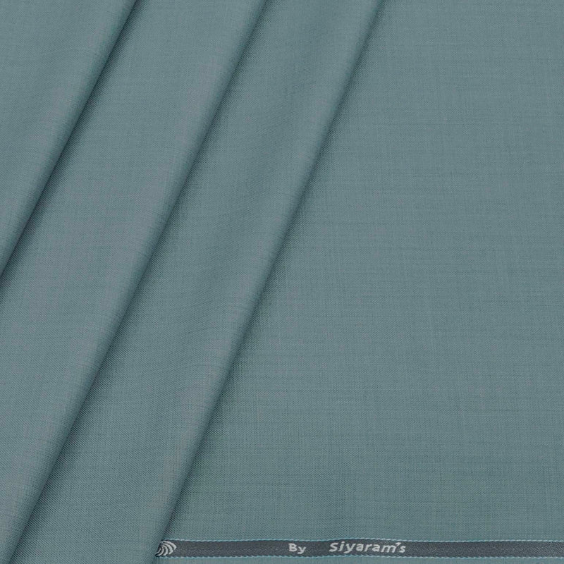 Trouser Fabric Siyaram Poly Viscose Slub Color River Blue