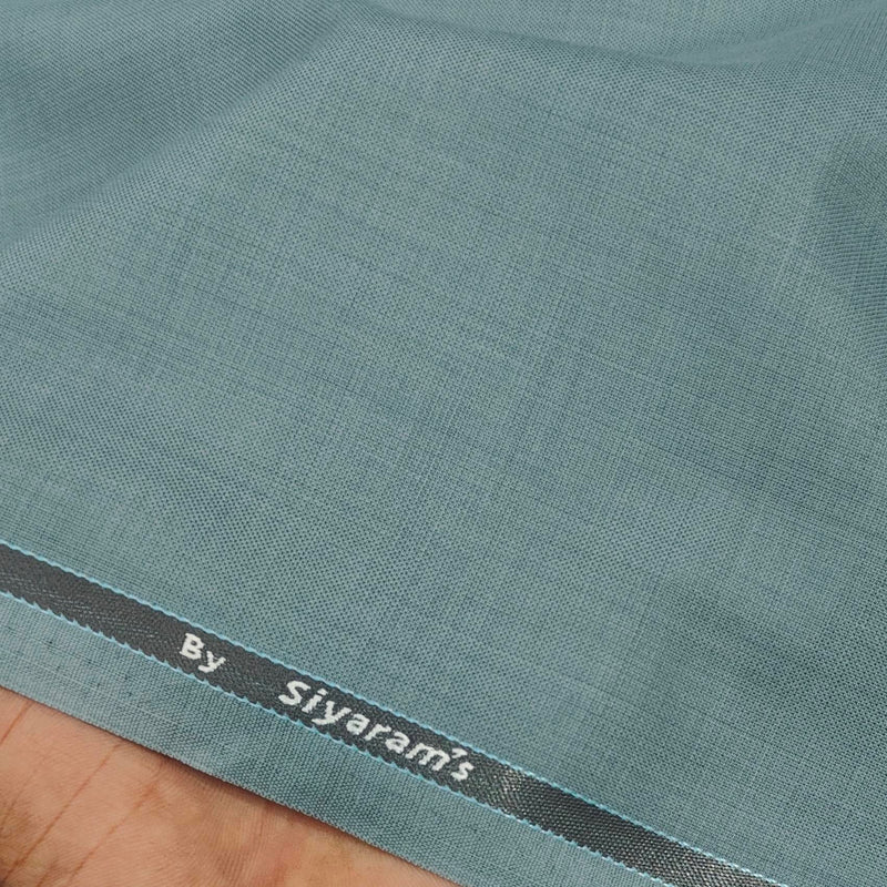 Trouser Fabric Siyaram Poly Viscose Slub Color River Blue
