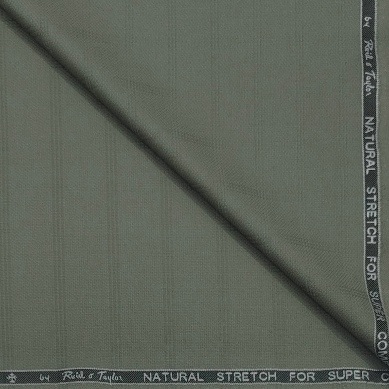 Trouser Fabri Reid & Taylor Polyester Viscose Check Color Sage Green