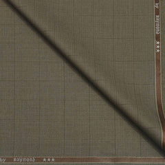 Trouser Fabric Raymond Poly Viscose Check Colour Wood Brown