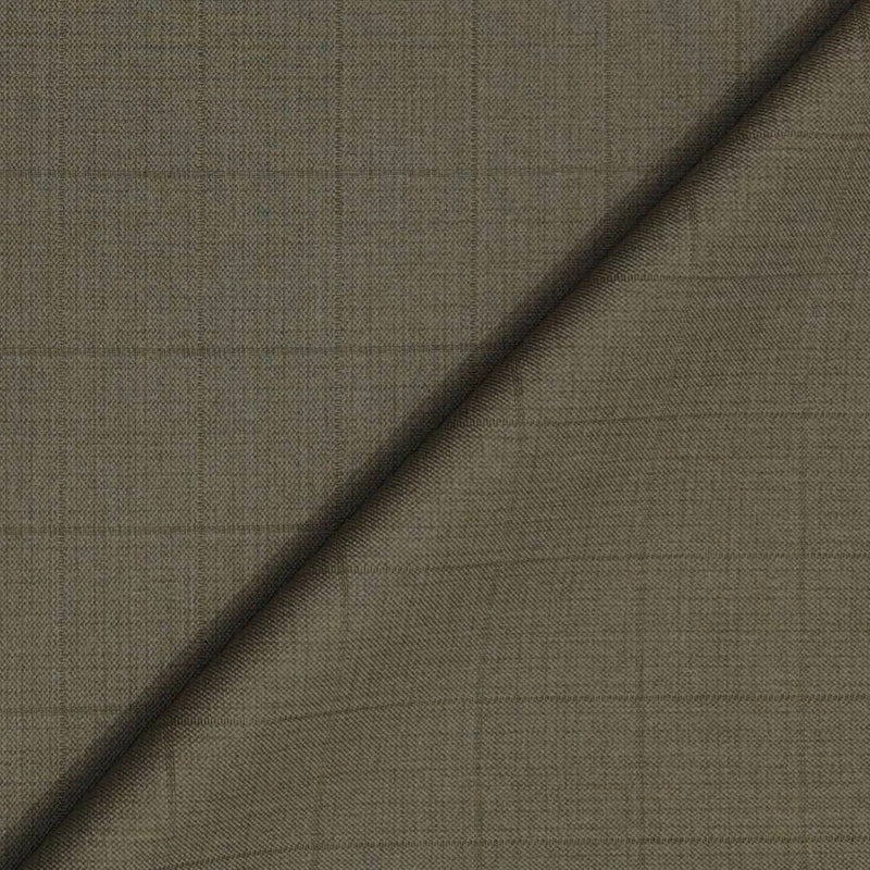 Trouser Fabric Raymond Poly Viscose Check Colour Wood Brown