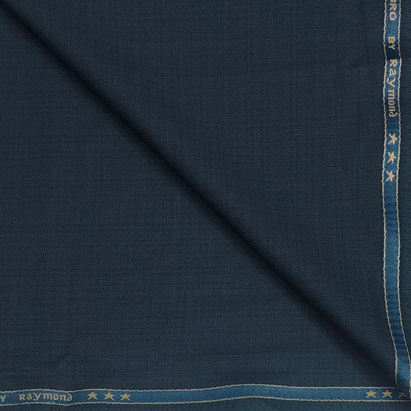 Trouser Fabri Raymond Poly Viscose Mix Check Colour Yale Blue