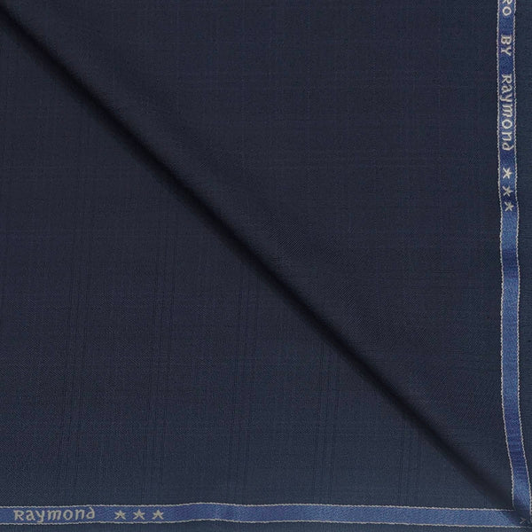 Trouser Fabric Raymond Poly Viscose Mild Check Colour Space Blue