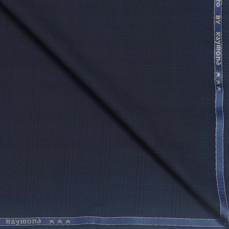 Trouser Fabric Raymond Poly Viscose Mild Check Colour Space Blue