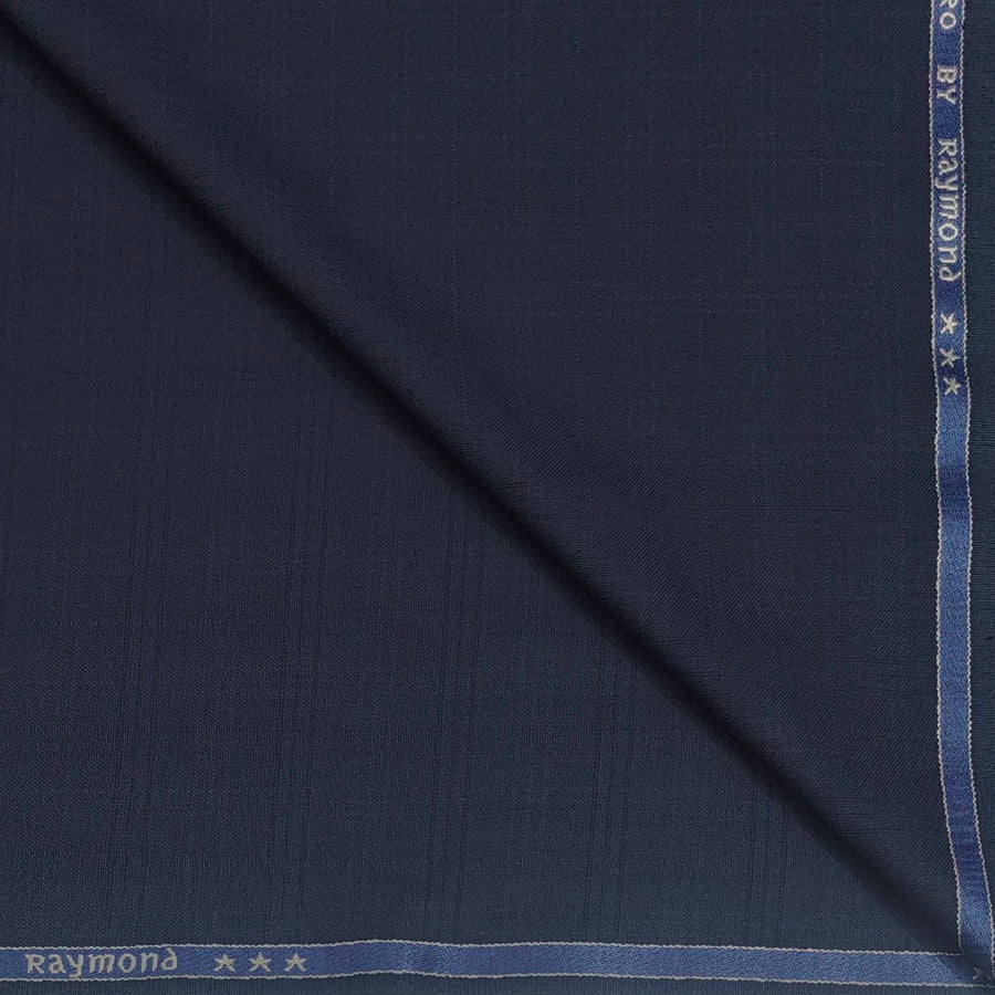 Trouser Fabric Raymond Poly Viscose Mild Check Colour Space Blue