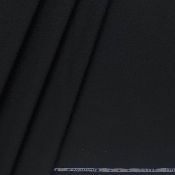 Trouser Fabric Raymond Pure Cotton Plain Lycra Color Bluish Black