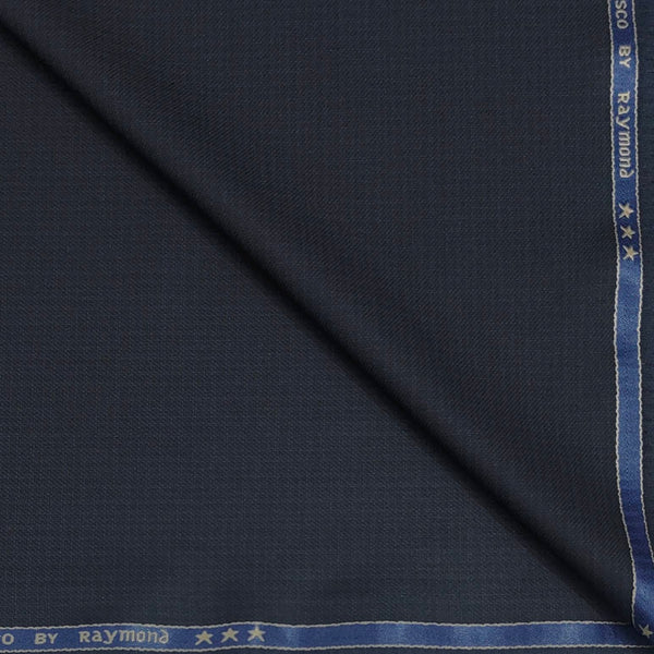 Trouser Fabri Raymond Poly Viscose Mix Check Colour Blackish Blue