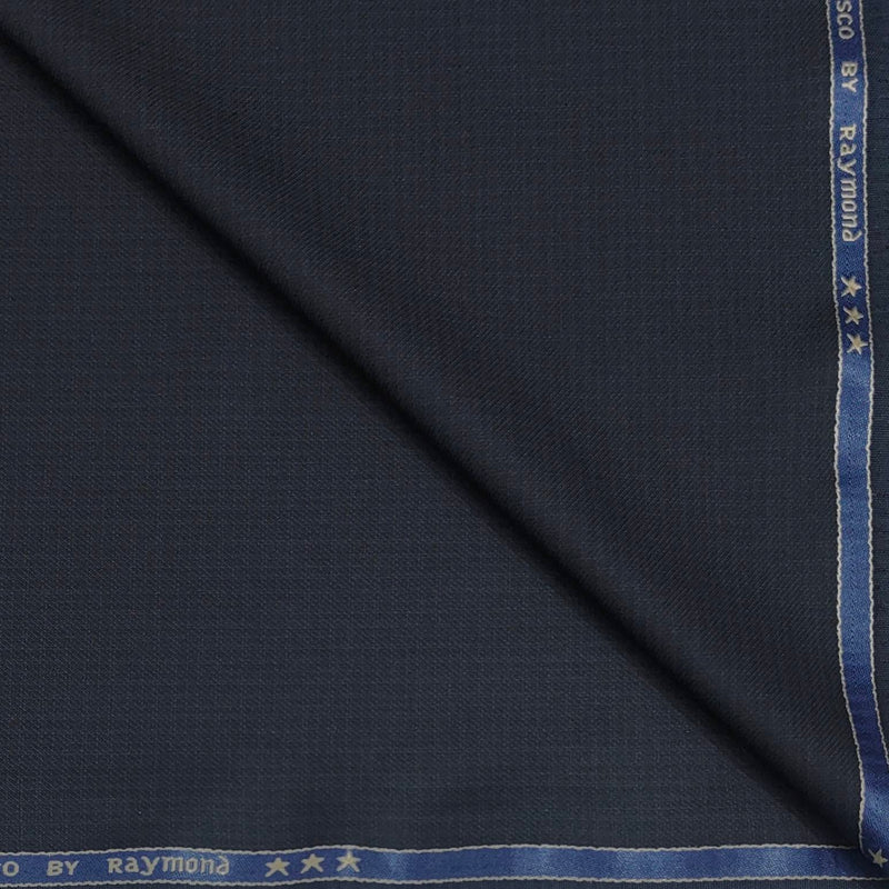 Trouser Fabri Raymond Poly Viscose Mix Check Colour Blackish Blue