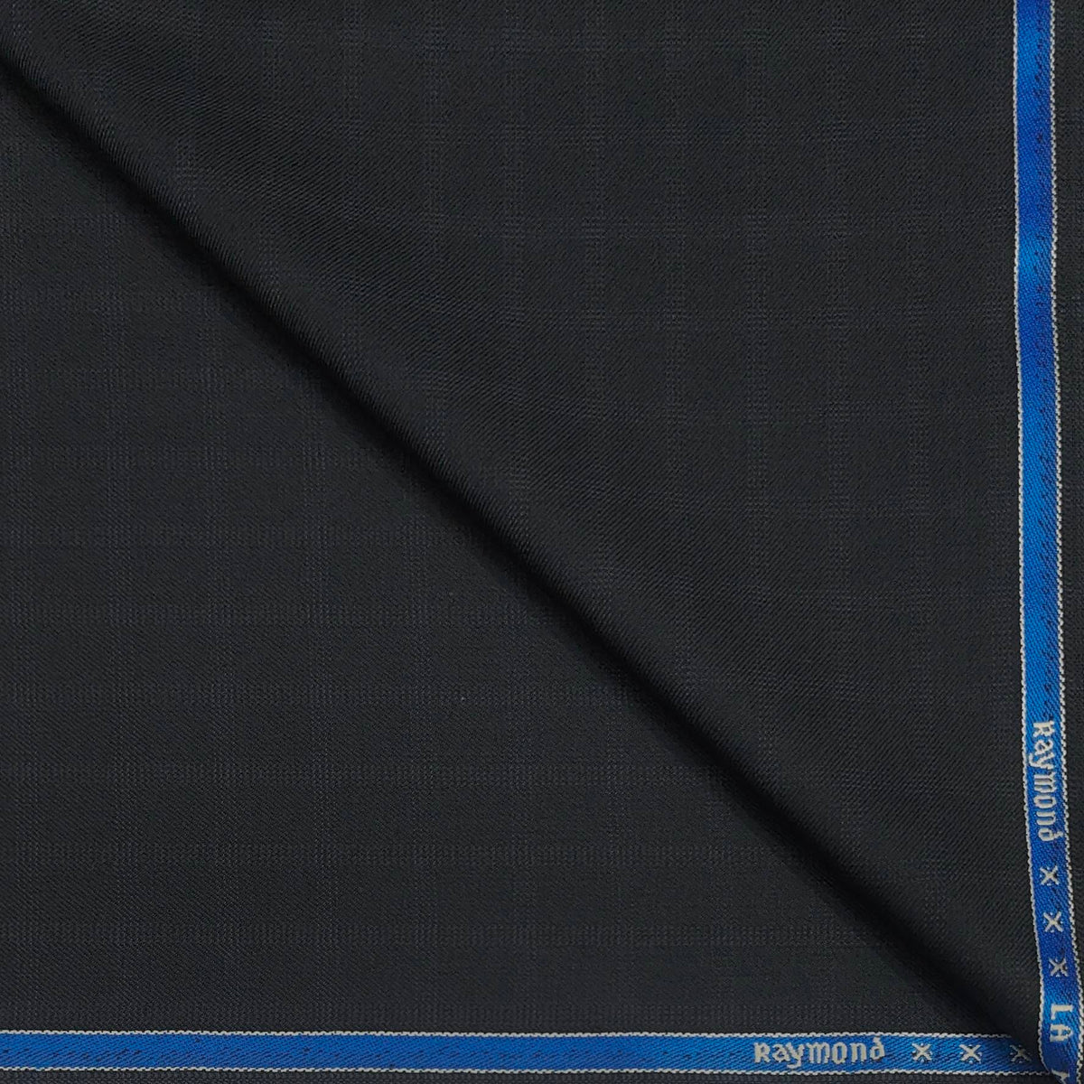 Suit Fabric Raymond Wool Blended Check Color Crow Black