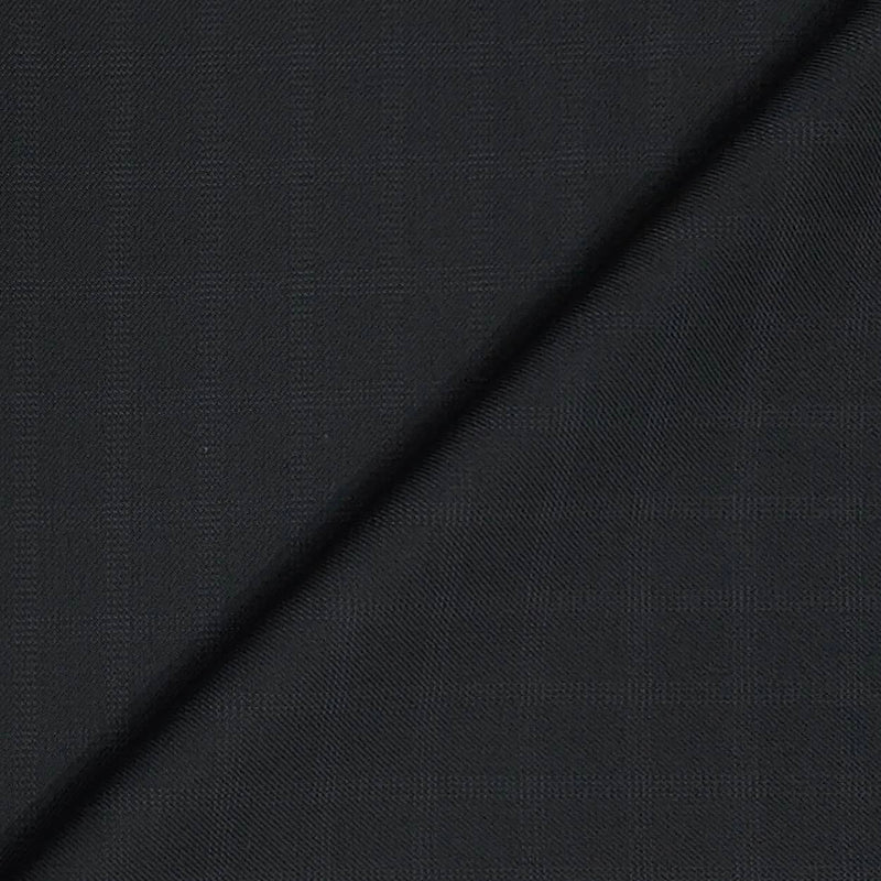 Suit Fabric Raymond Wool Blended Check Color Crow Black