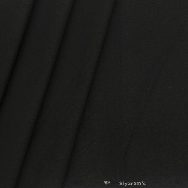 Suit Fabric Siyaram 4Way Stretch Poly Viscose Plain Color Black