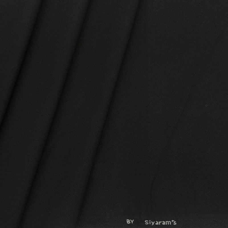 Suit Fabric Siyaram 4Way Stretch Poly Viscose Plain Color Black