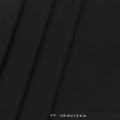 Suit Fabric Graviera 4 way Lycra Plain Color True Black