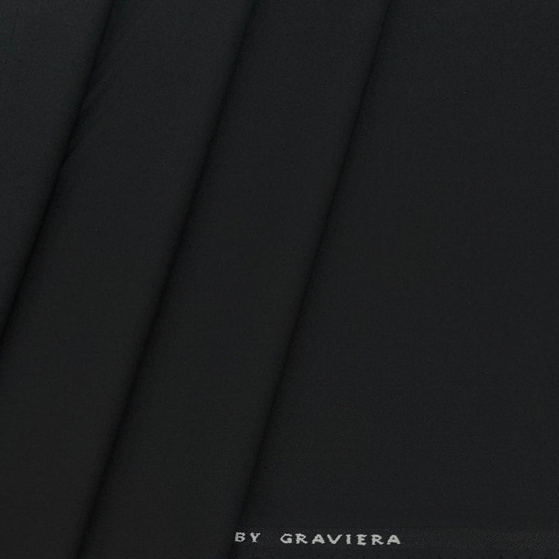 Suit Fabric Graviera 4 way Lycra Plain Color True Black
