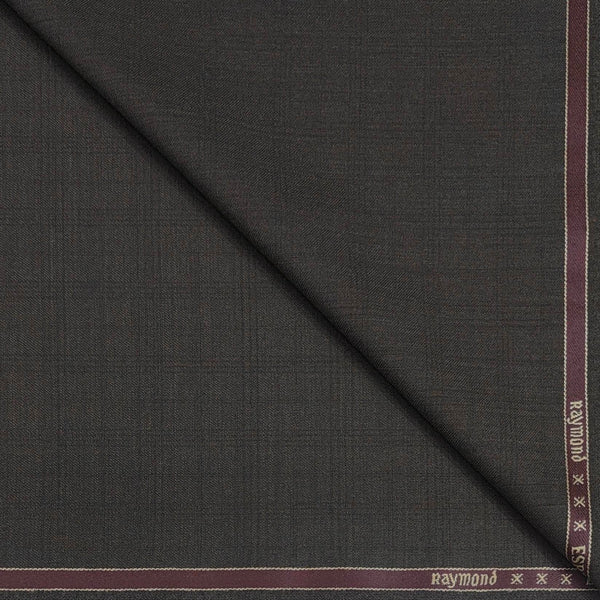 Suit Fabric Raymond Wool Blended Check Color Wood Brown