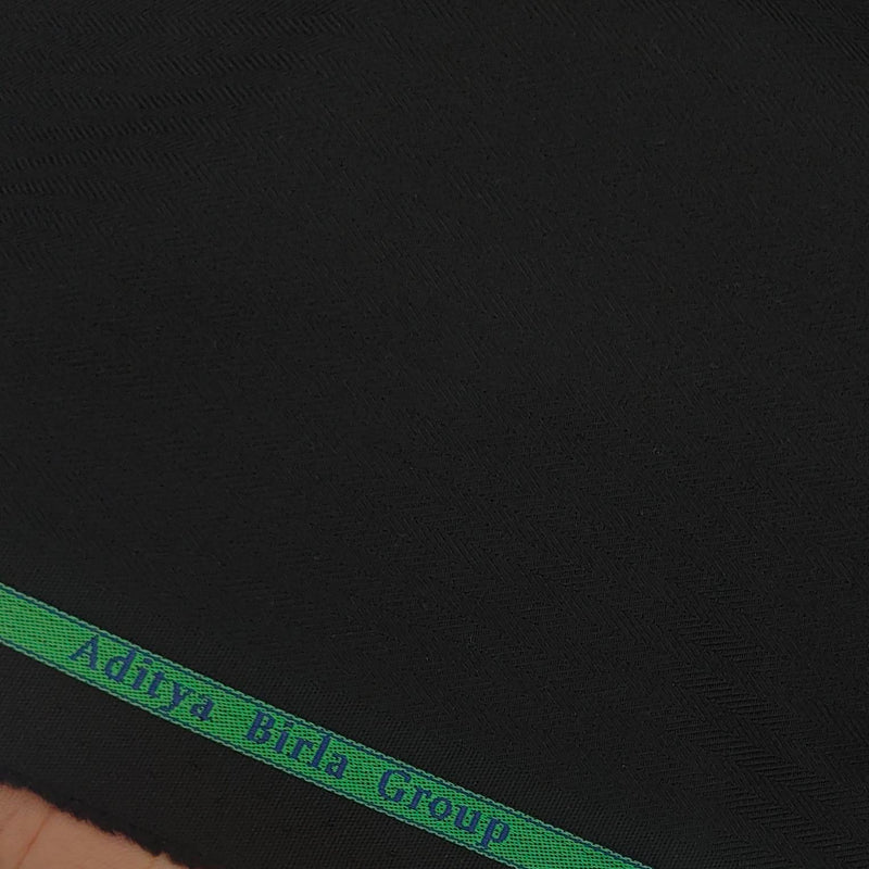 Shirt Fabric Grasim 100% Cotton Herringbone Colour Black