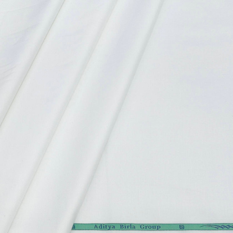 Shirt Fabric Grasim 50s Count 100% Cotton Plain Colour White