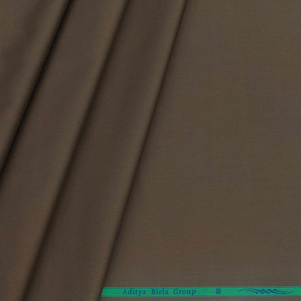 Shirt Fabric Grasim Giza Cotton Satin Plain Colour Bistre Brown