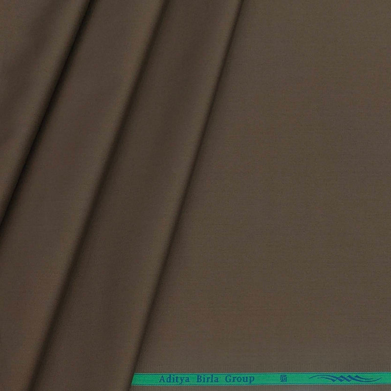 Shirt Fabric Grasim Giza Cotton Satin Plain Colour Bistre Brown