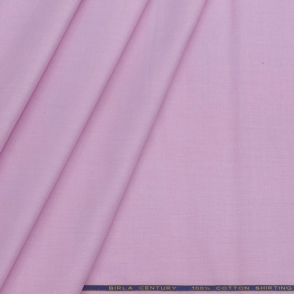 Shirt Fabric Birla Century 60s Pure cotton Plain Fill a Fill Colour Pink