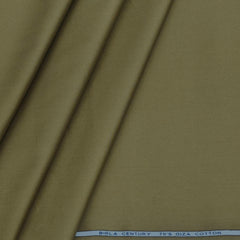 Shirt Fabric Birla Century 70s Giza Cotton Plain Colour Greenish Brown