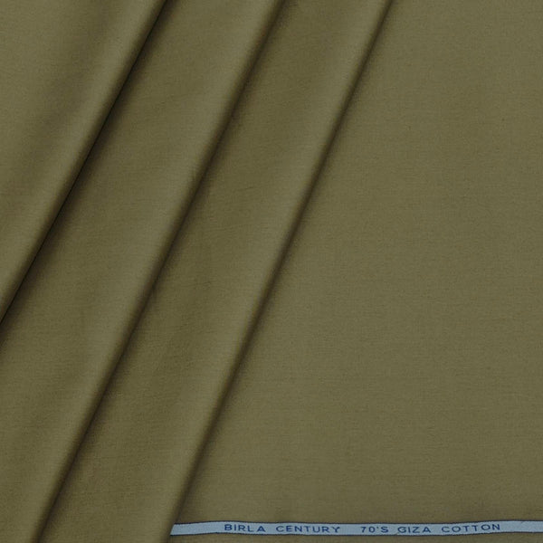 Shirt Fabric Birla Century 70s Giza Cotton Plain Colour Greenish Brown