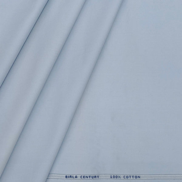 Shirt Fabric Birla Century 100%Pure cotton Plain Colour Light Blue