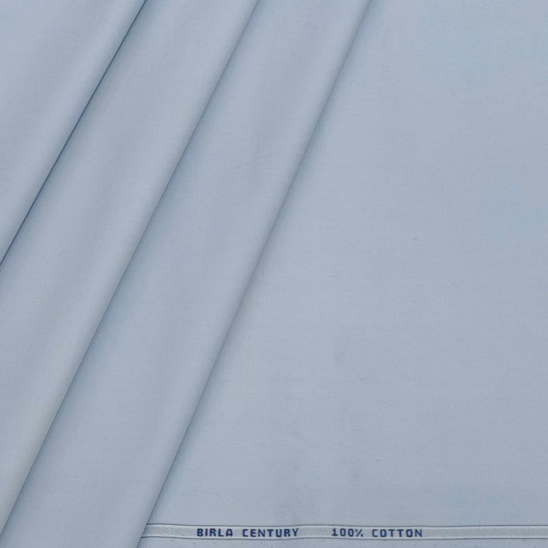 Shirt Fabric Birla Century 100%Pure cotton Plain Colour Light Blue