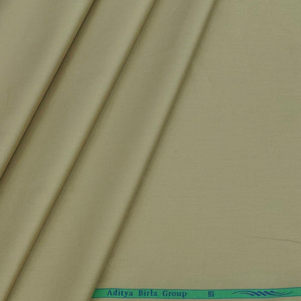 Shirt Fabric Grasim Giza Cotton Satin Plain Colour Moss Brown