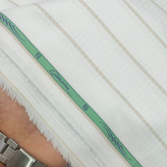 Shirt Fabric Grasim Egyptian Giza Cotton Broad Lining Colour Off White N Brown