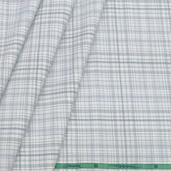 Shirt Fabric Grasim Egyptian Giza Cotton Mix Check Colour Light Blue N Light Grey
