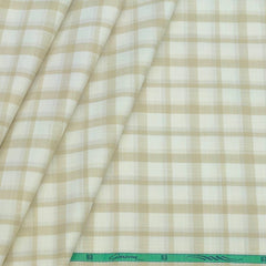 Shirt Fabric Grasim Egyptian Giza Cotton Check Colour Light Brown
