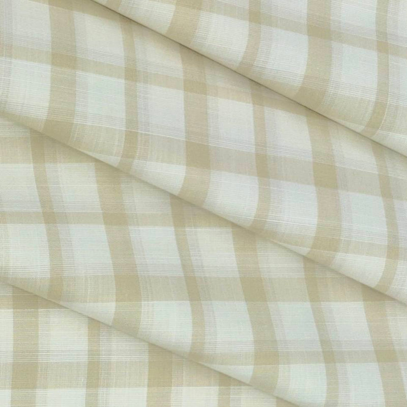 Shirt Fabric Grasim Egyptian Giza Cotton Check Colour Light Brown