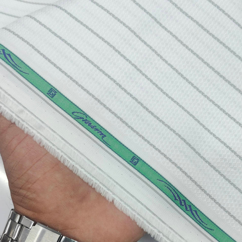 Shirt Fabric Grasim Egyptian Giza Cotton Lining Colour Grey N White