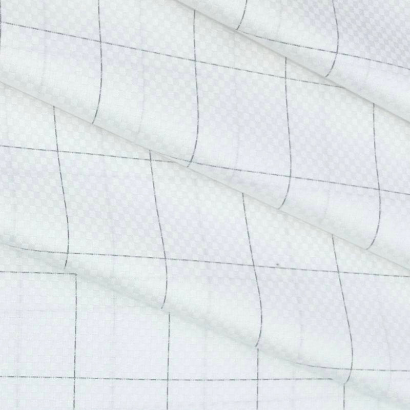Shirt Fabric Grasim Egyptian Giza Cotton Broad Check Colour Black N White