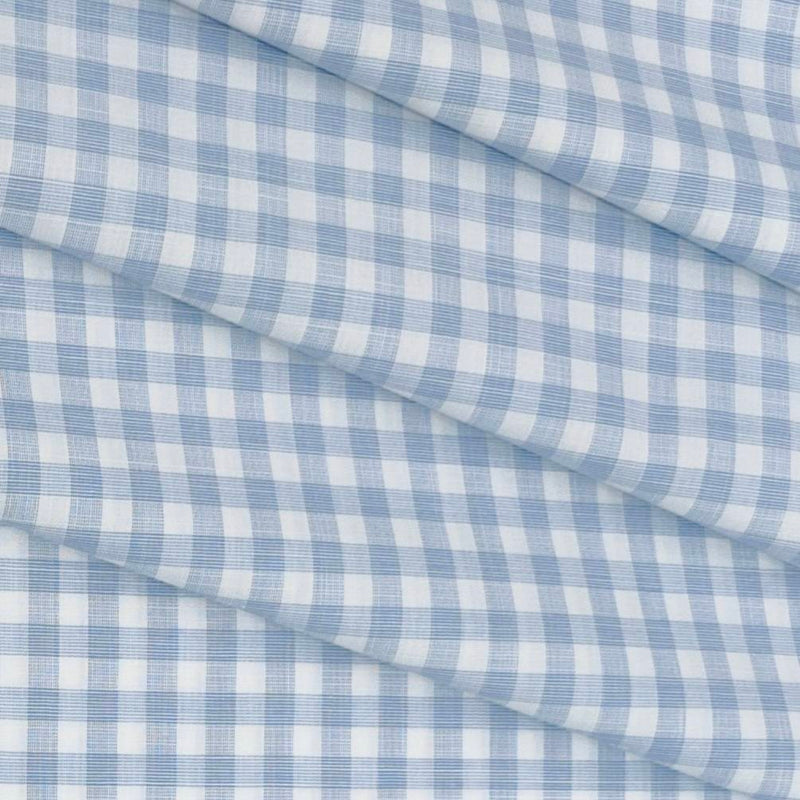 Shirt Fabric Grasim Egyptian Giza Cotton Check Colour Light Blue
