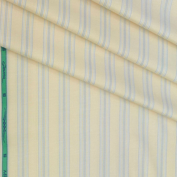Shirt Fabric Grasim Egyptian Giza Cotton Broad Lining Colour Blue N Buttermilk Yellow