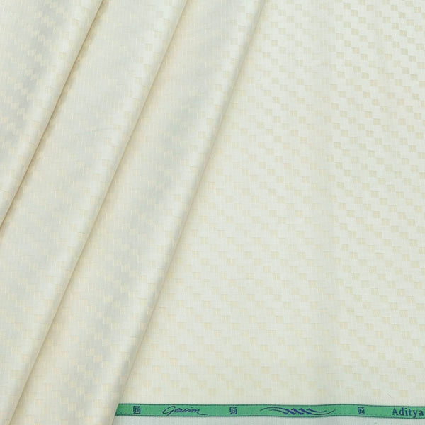 Shirt Fabric Grasim Egyptian Giza Cotton Jacquard Colour Cream