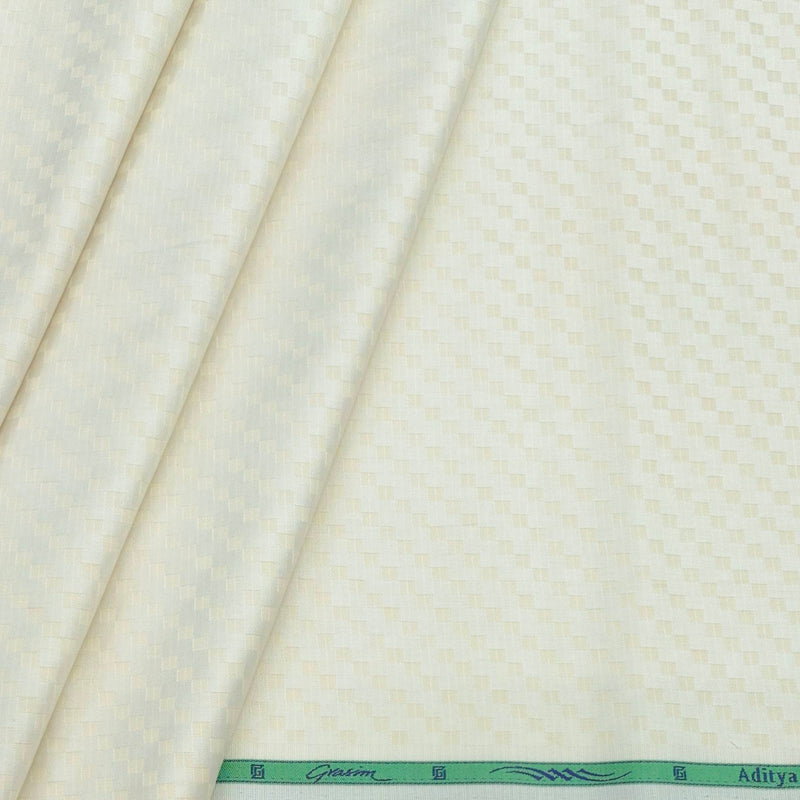 Shirt Fabric Grasim Egyptian Giza Cotton Jacquard Colour Cream