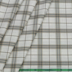 Shirt Fabric Grasim Egyptian Giza Cotton Broad Check Colour Brown N Grey