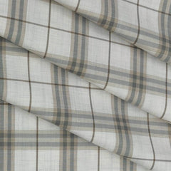 Shirt Fabric Grasim Egyptian Giza Cotton Broad Check Colour Brown N Grey
