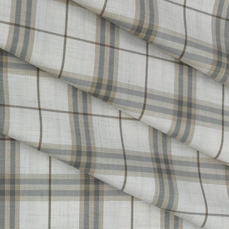 Shirt Fabric Grasim Egyptian Giza Cotton Broad Check Colour Brown N Grey